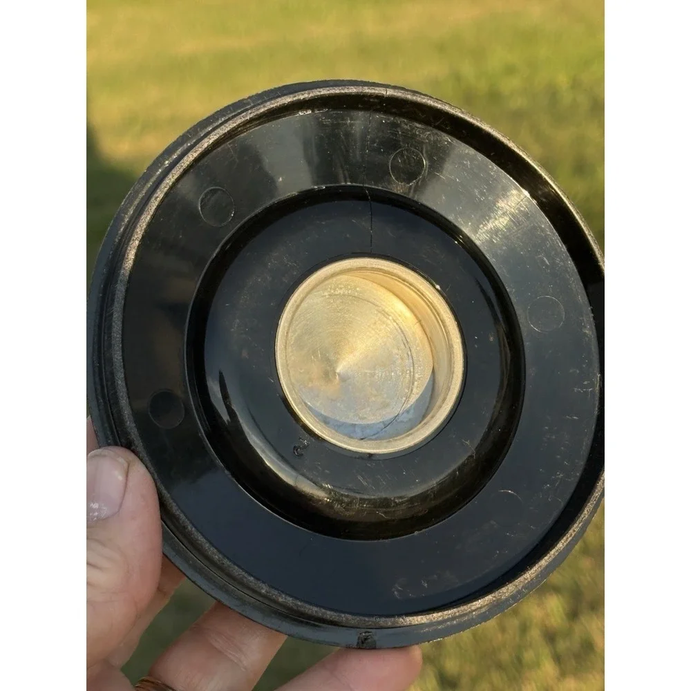 Vintage Kromex Spun Aluminum Coffee Canister With Black Plastic Lid Retro 50's
